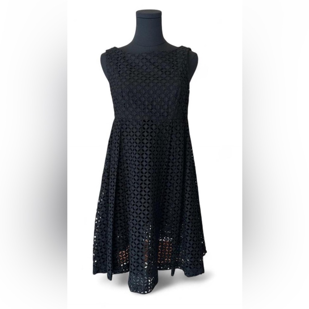 David Meister Black Lace Midi Dress